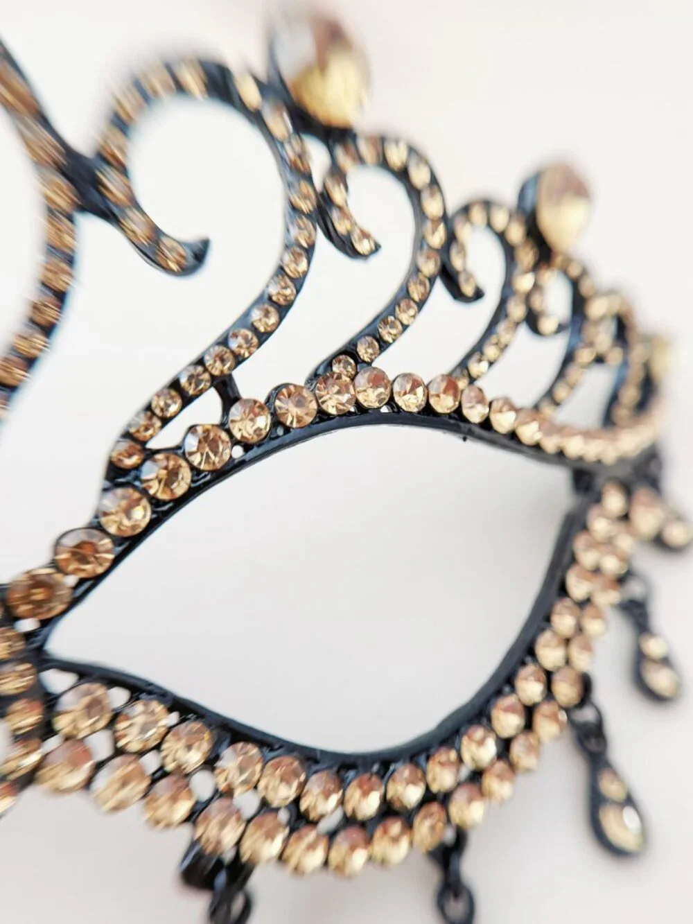 Champagne Masquerade Mask, Crystal Eye Mask, Prom Ball Mask, Mardi Gras Mask